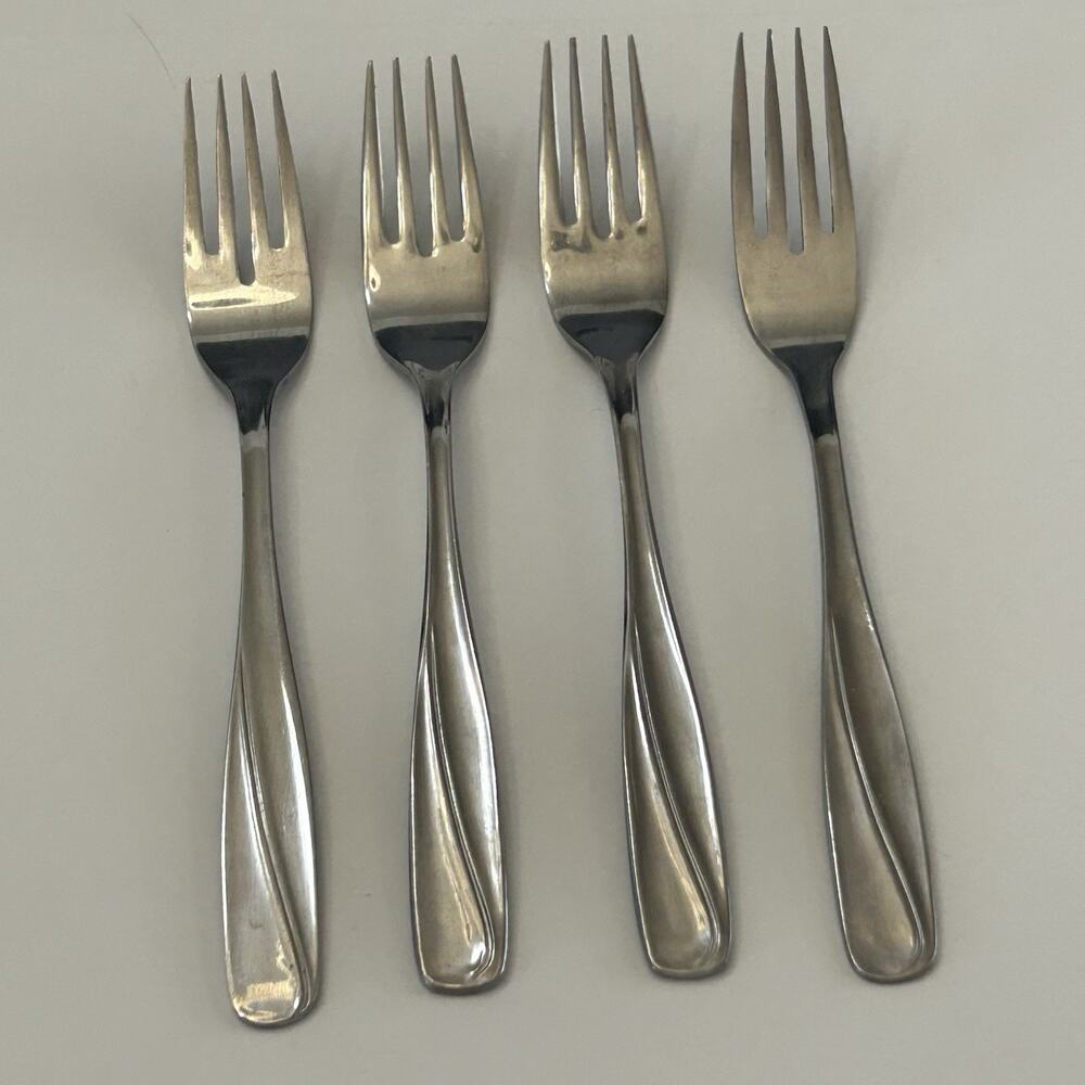 CG Flatware Dinner Forks Cg5 Pattern Glossy Stainless JAPAN Set of 4 Vintage